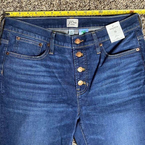 J Crew 9" high-rise toothpick jeans in Litchfield Wash size 31 - Picture 5 of 8